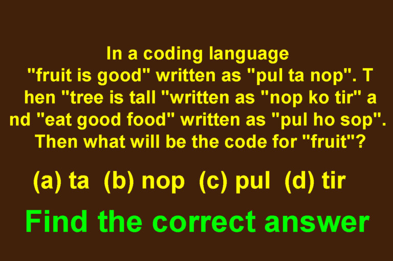 In a coding language “fruit is good” written as “pul ta nop”